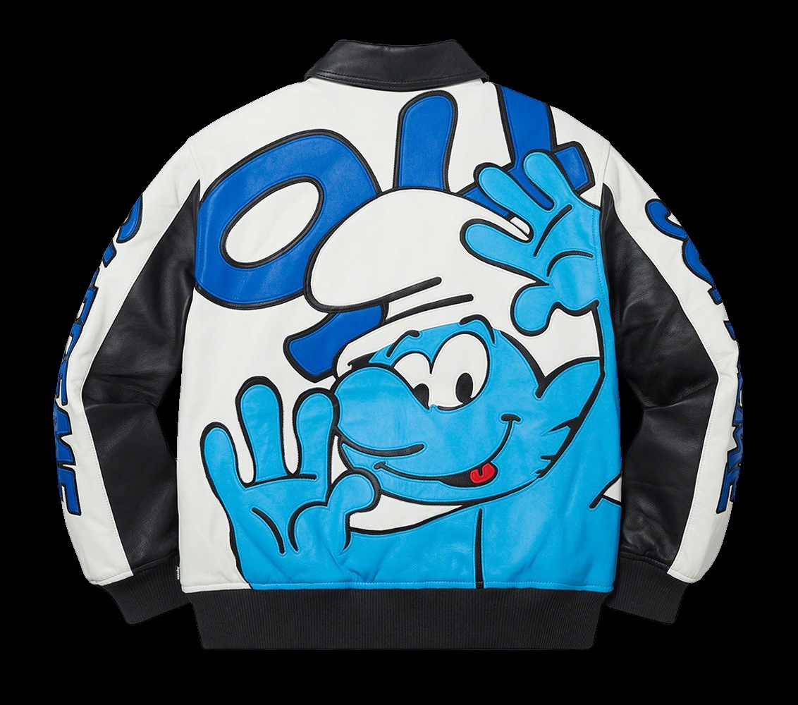 Supreme®/Smurfs™ Leather Varsity Jacket view 2